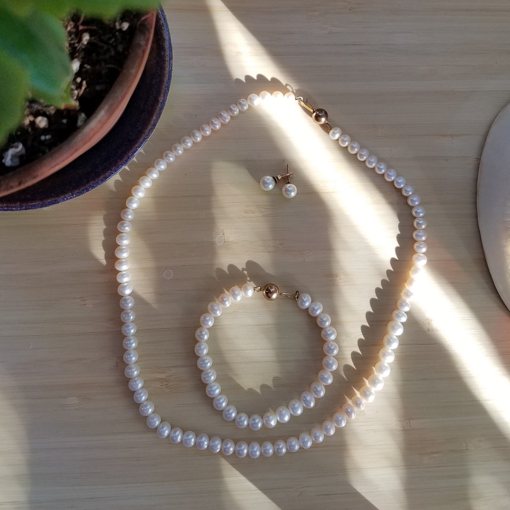 SOLD Vintage Genuine Pearl 3-pc Set